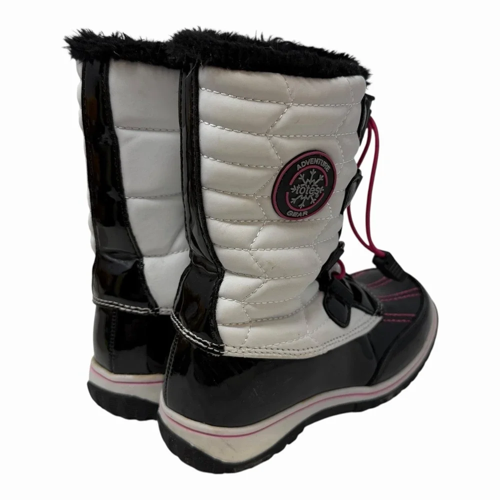 Totes Adventure Gear Girls Black & White Weatherproof‎ Winter Boots - Size 12